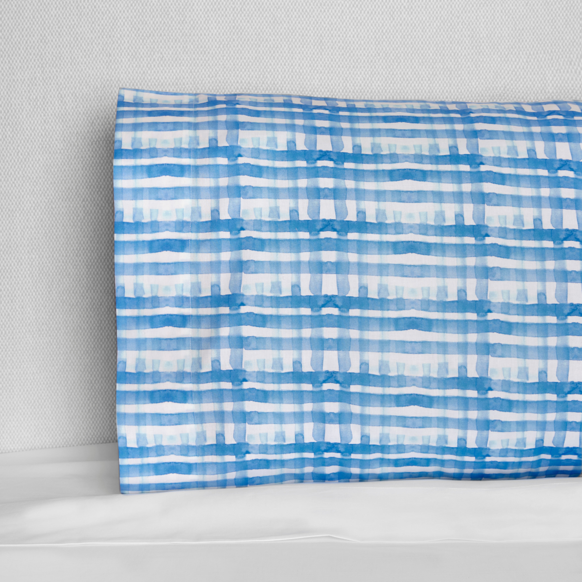 Sferra Plaidino Bedding Pillowcase in Clearwater Color