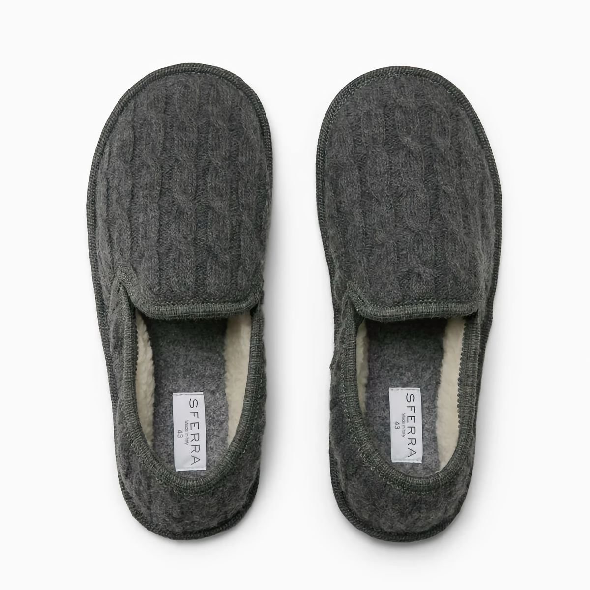 Top View of Pair of Grey Sferra Raffinato Men&#39;s Slippers