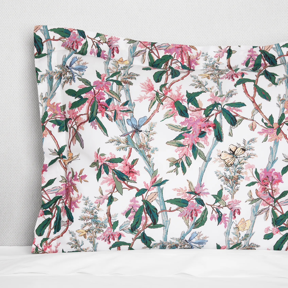 Closeup of Sferra Ramaglia Sham in Blush