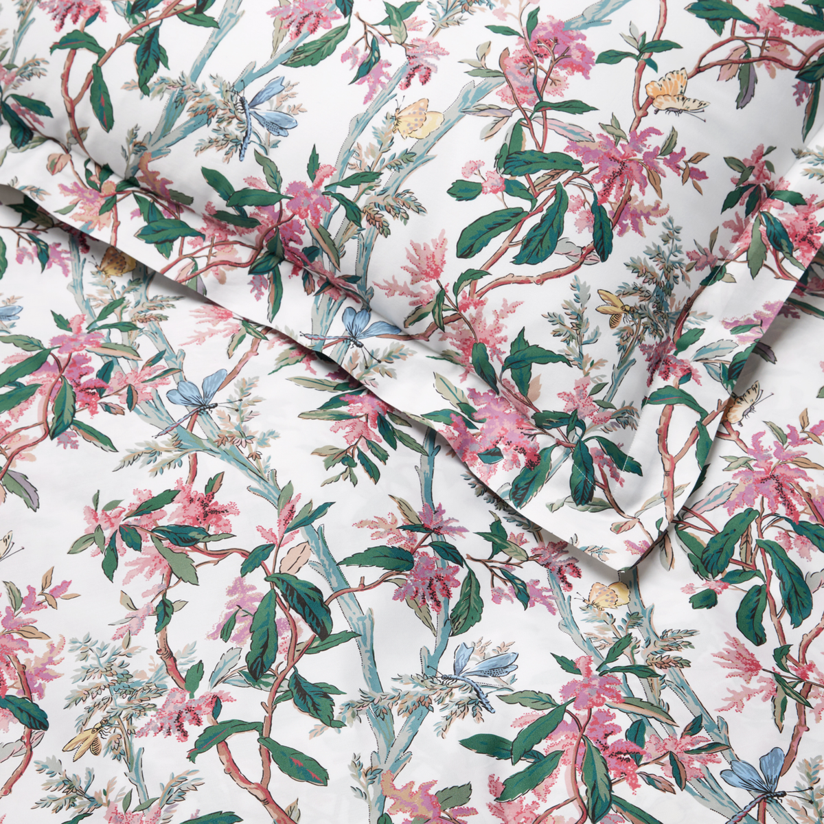 Detail View of Sferra Ramaglia Duvet Cover and Shams in Blush