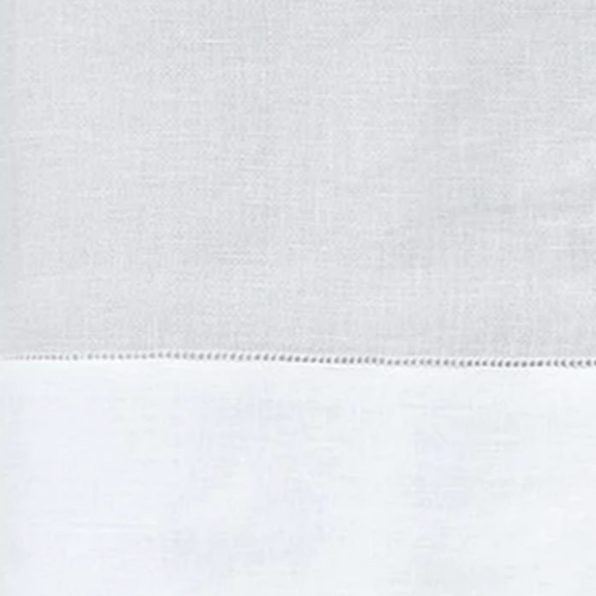 Closeup Detail of Sferra Reece Table Linens in Silver/White Color