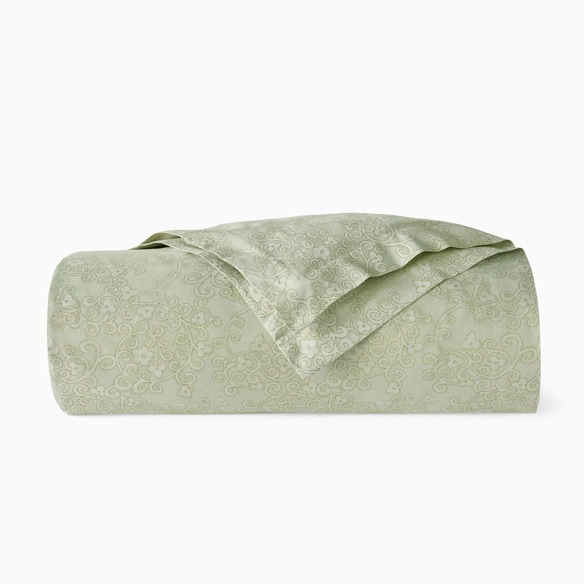 Folded Duvet Cover in Sferra Rialto Bedding in Willow Color