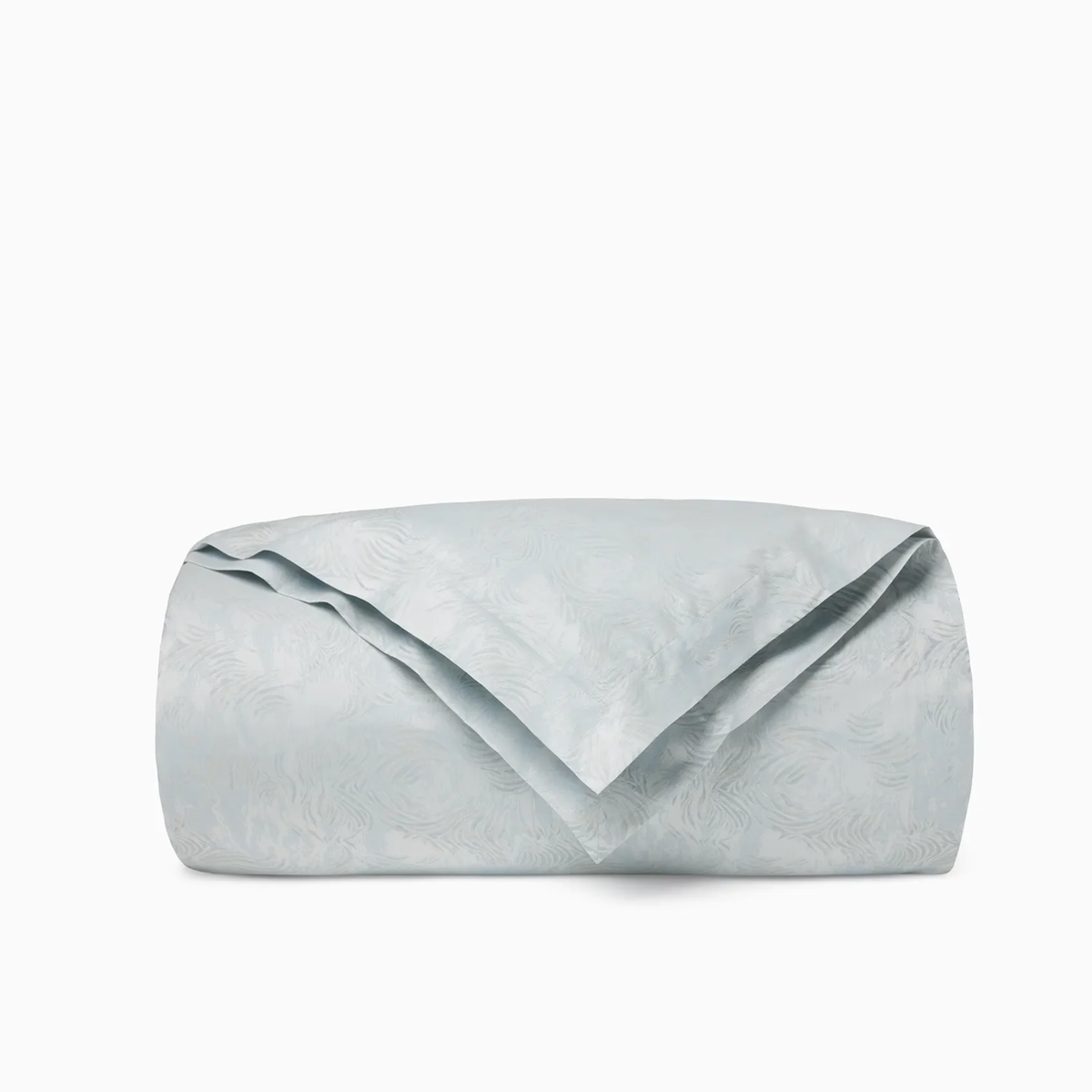 A folded Sferra Riflesso Duvet Cover, displayed against a white background