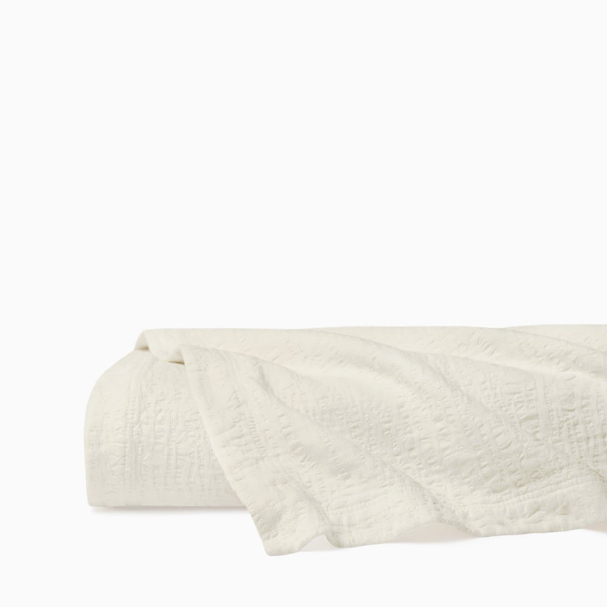 Folded Sferra Sabino Coverlet in Oyster color