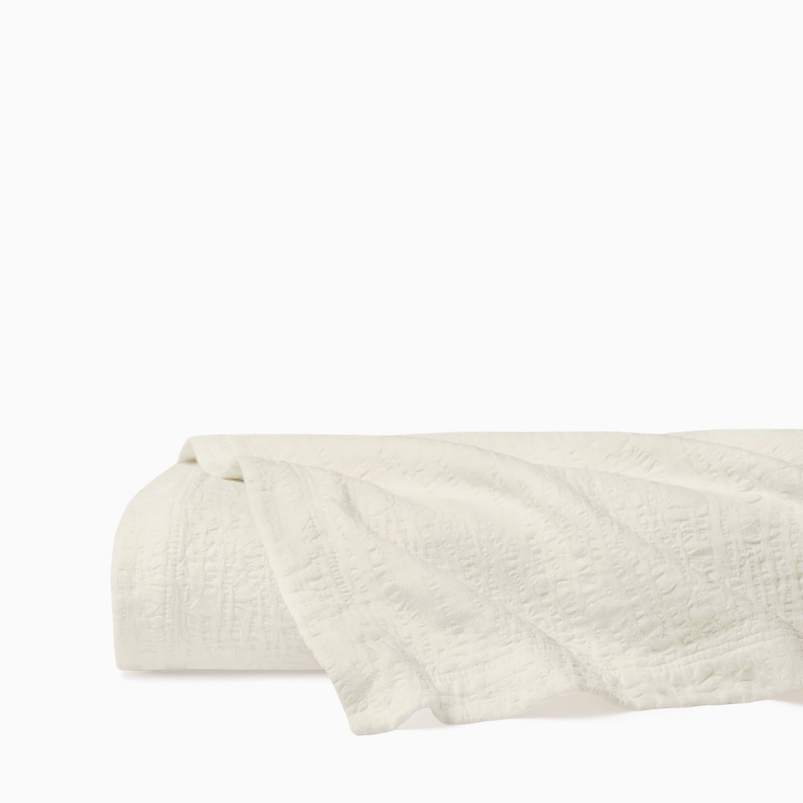Folded Sferra Sabino Coverlet in Oyster color