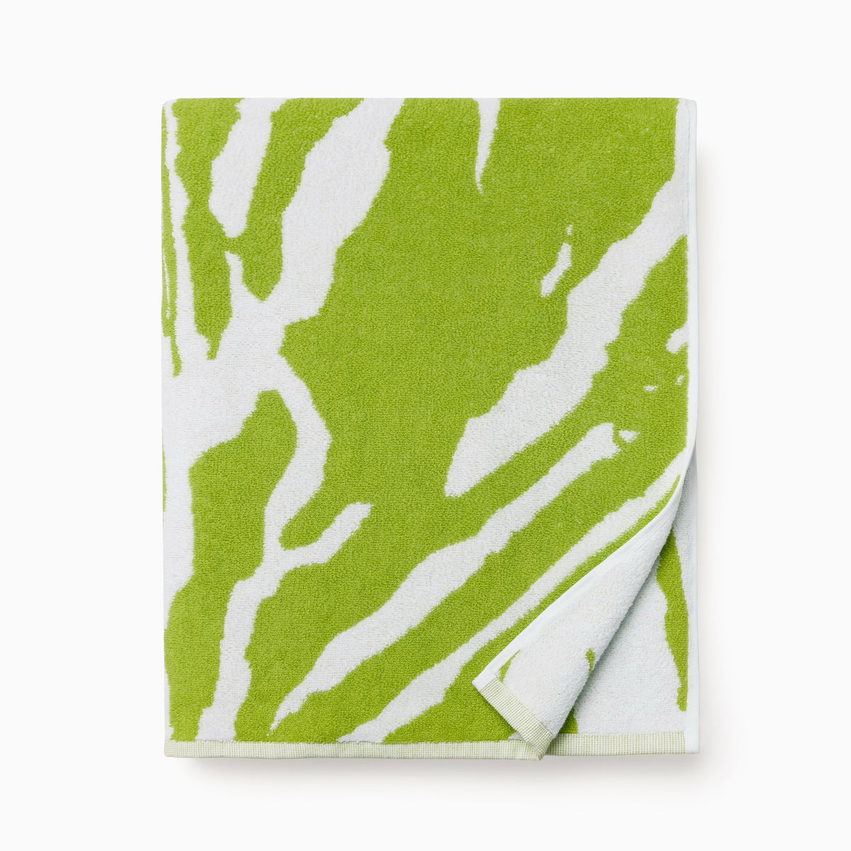 Folded Sferra Sampieri Beach Towels in Kiwi color