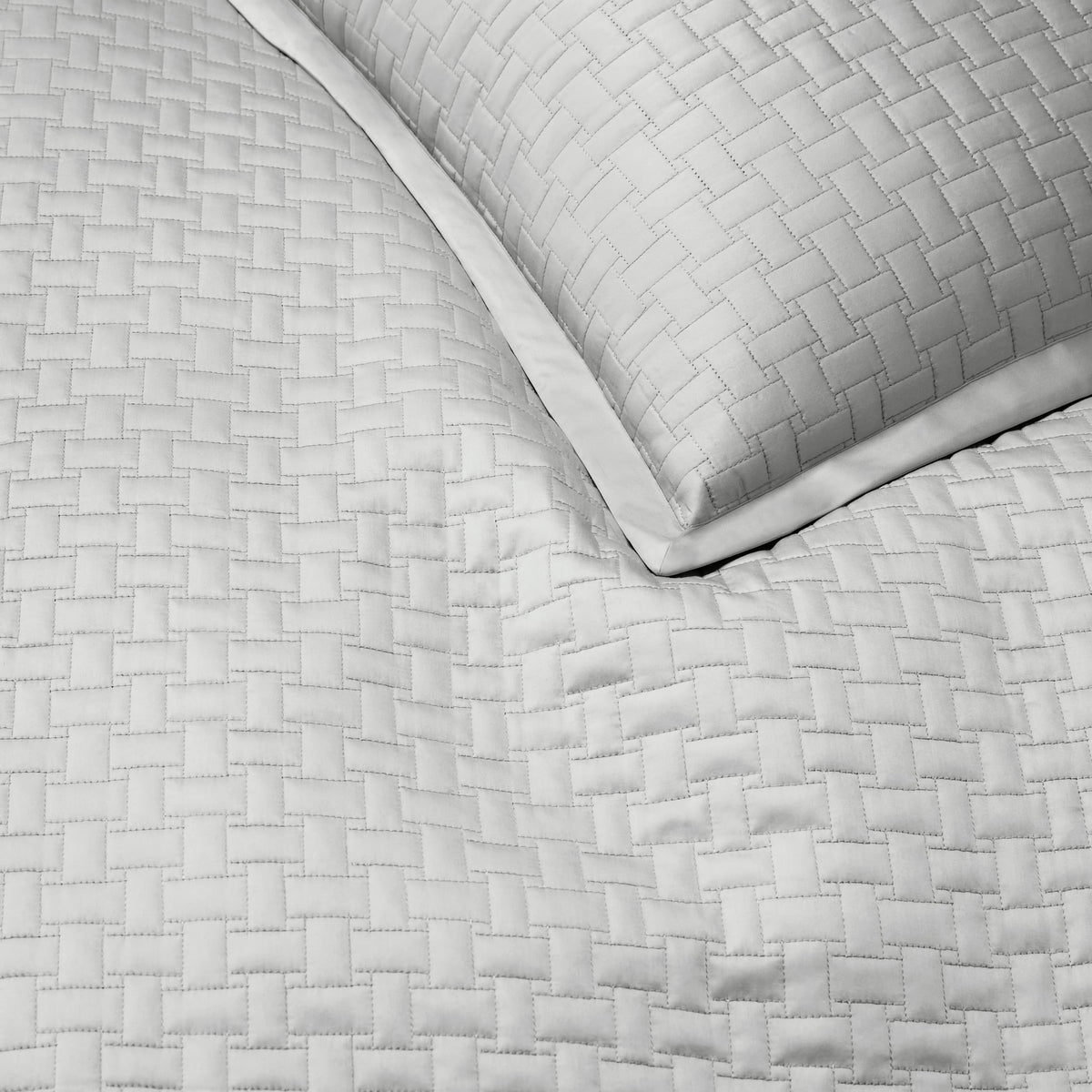 Detail view of Sferra Sampietrini Quilts and Shams in Grey