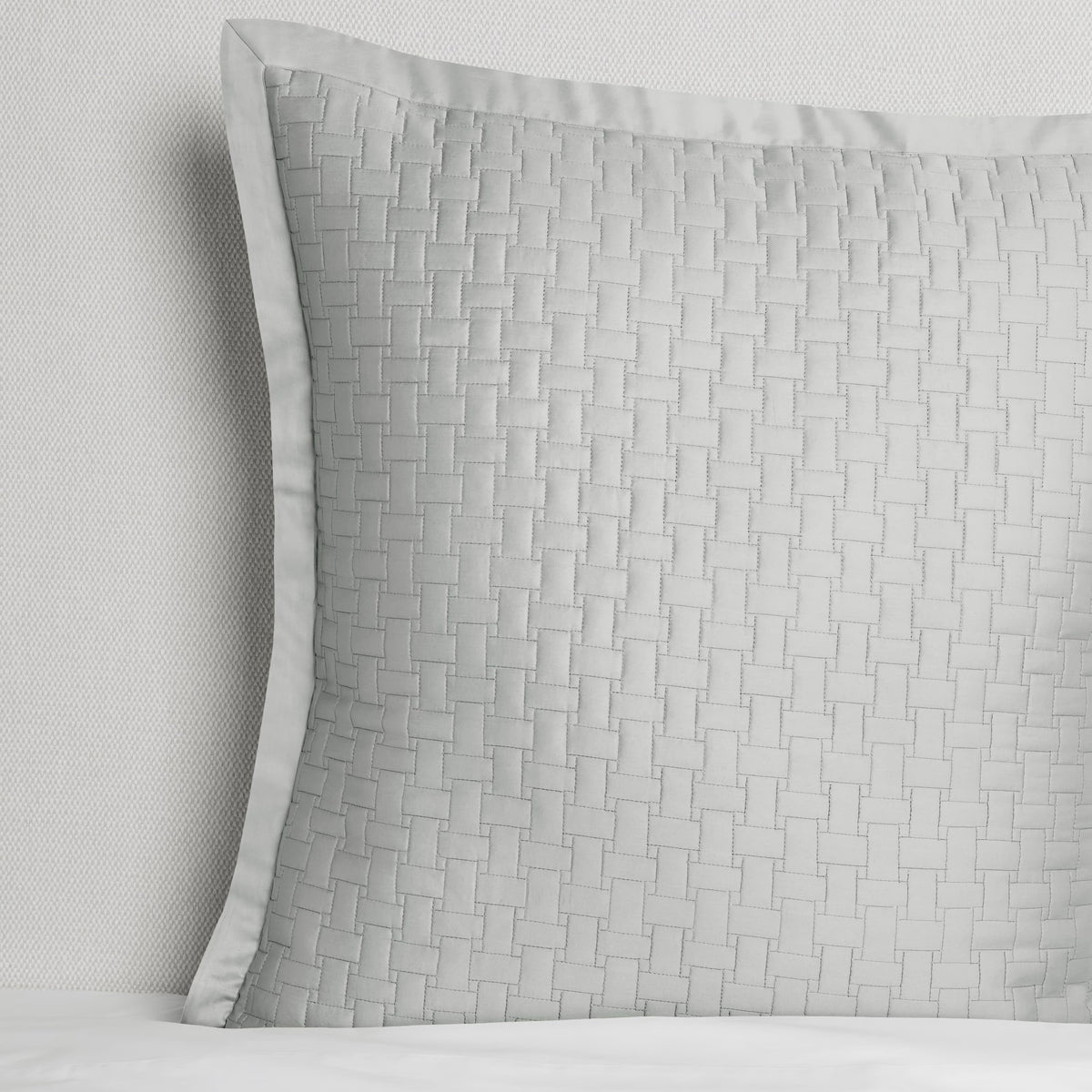 Closeup of Sferra Sampietrini Sham in Grey