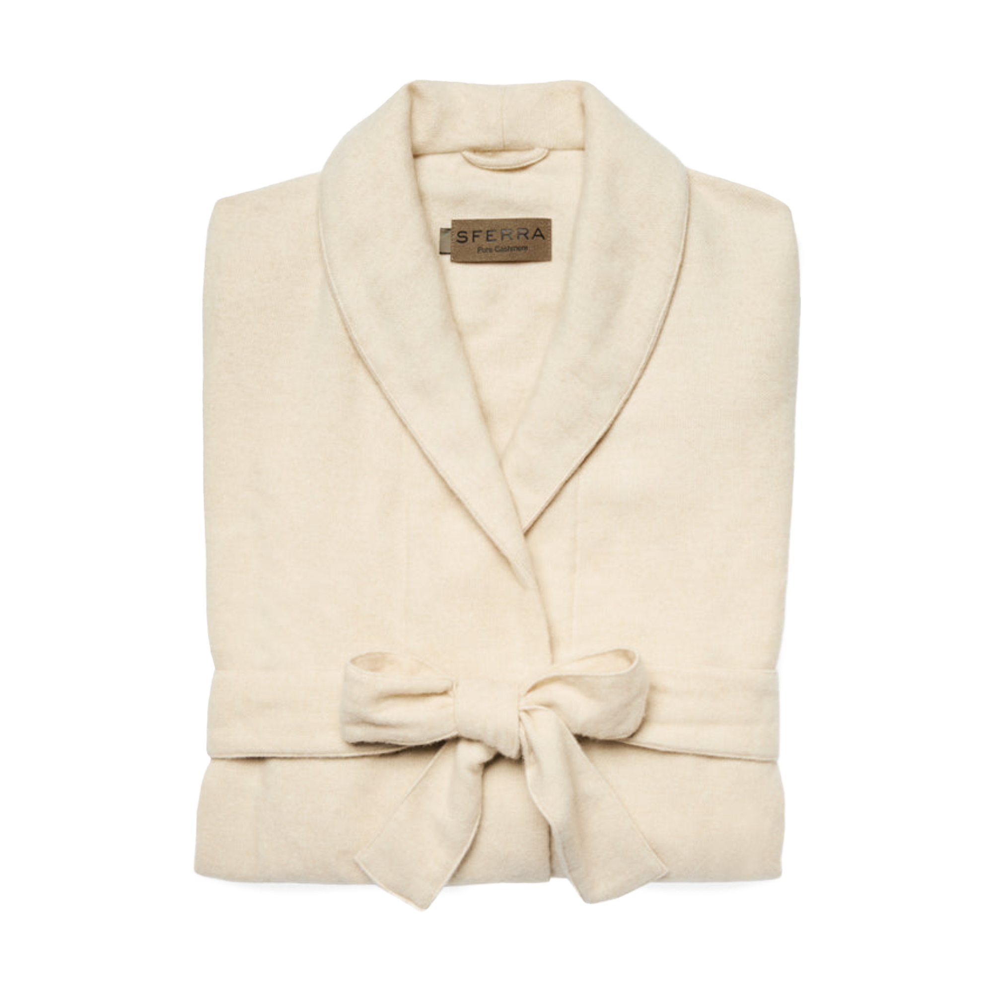 Folded Sferra Sardinia’s Cashmere Robes in Ivory Color