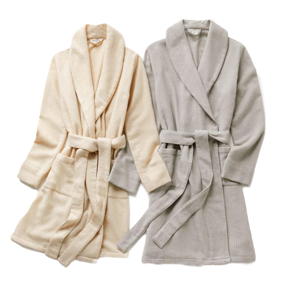 Front View of Sferra Sardinia’s Cashmere Robes Both Colors