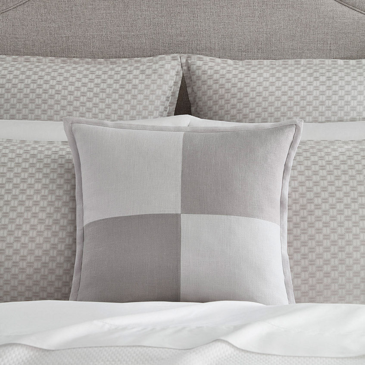 Sferra Scacchi Decorative Pillow in Platinum/Grey Color with Coordinate