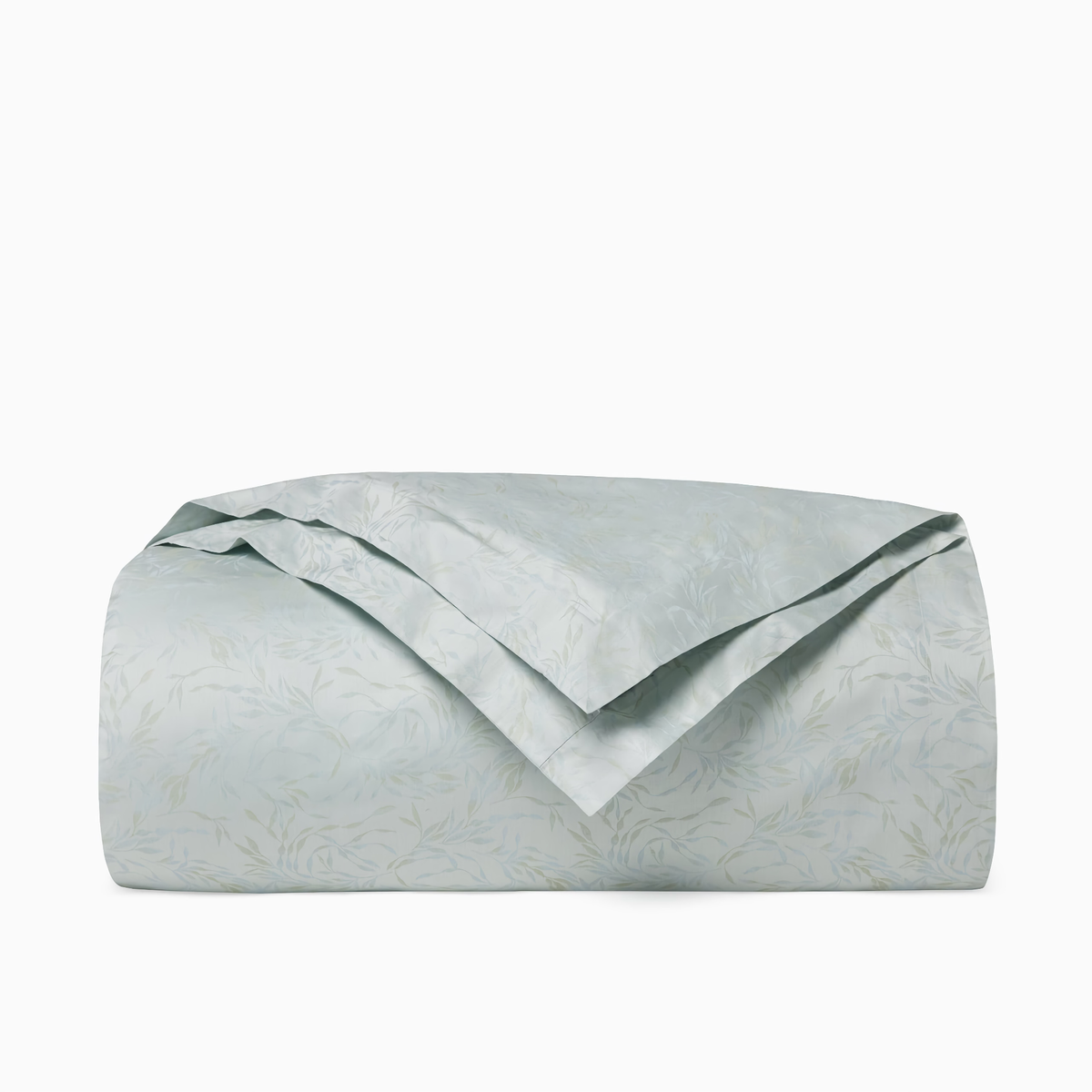 Folded Duvet Cover of Sferra Selini in Silver Sage