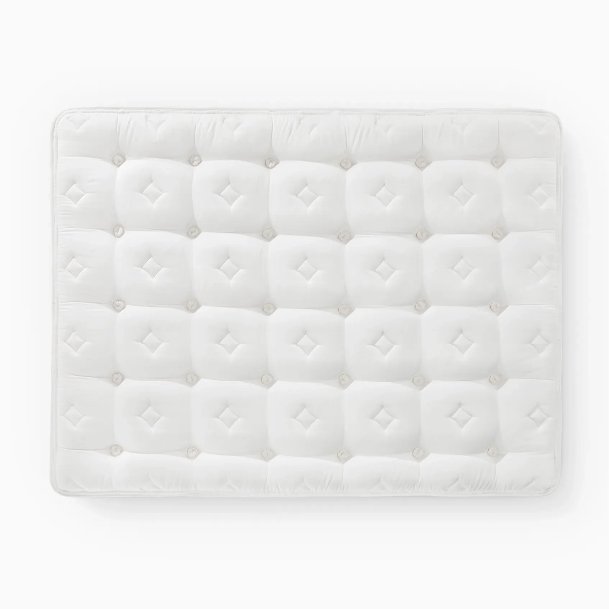 A white rectangular Sferra Sonno Notte CV Luxury Firm Mattress with a quilted surface and pocketed coil innerspring for ultimate support.