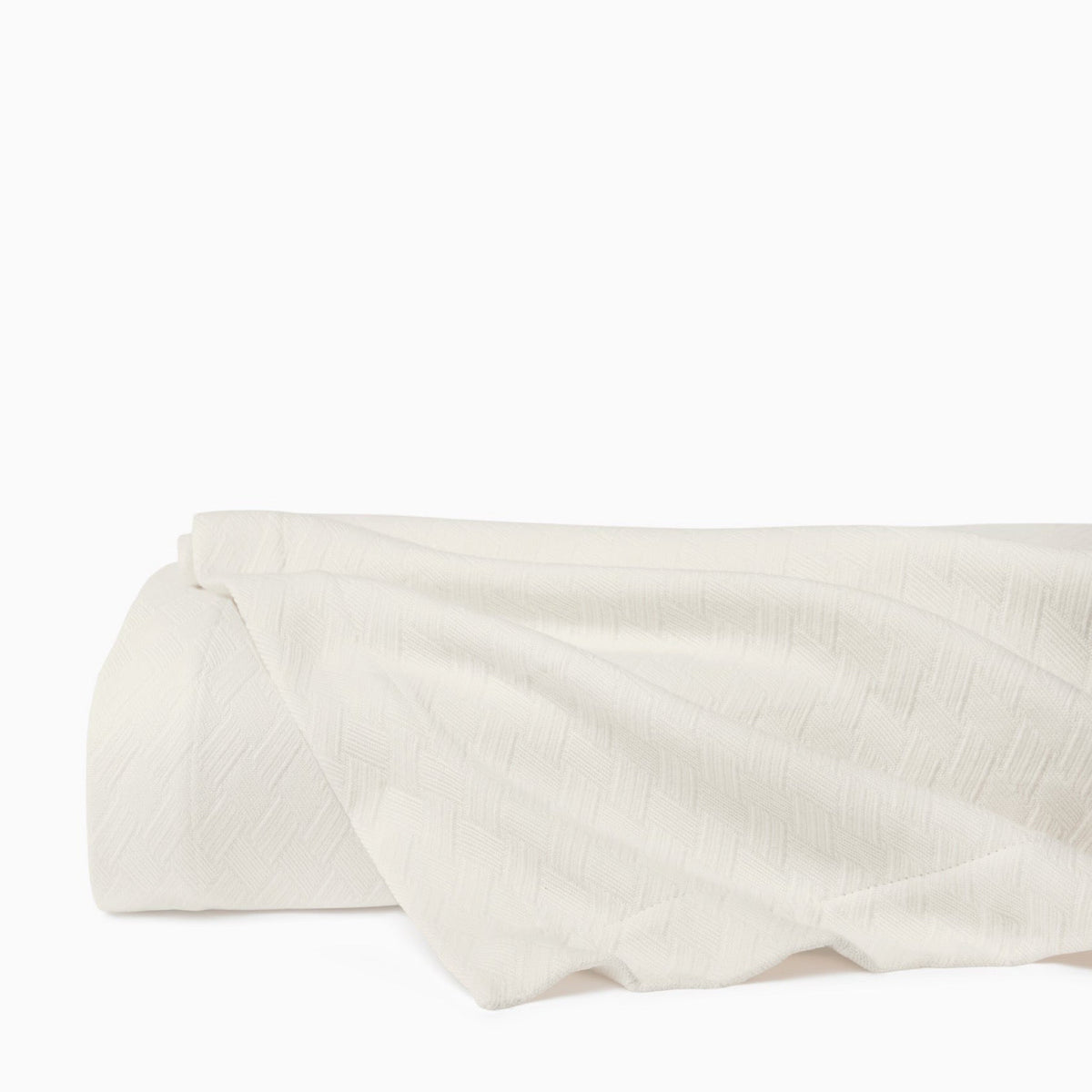 Ivory Sferra Spinato Blanket against white background