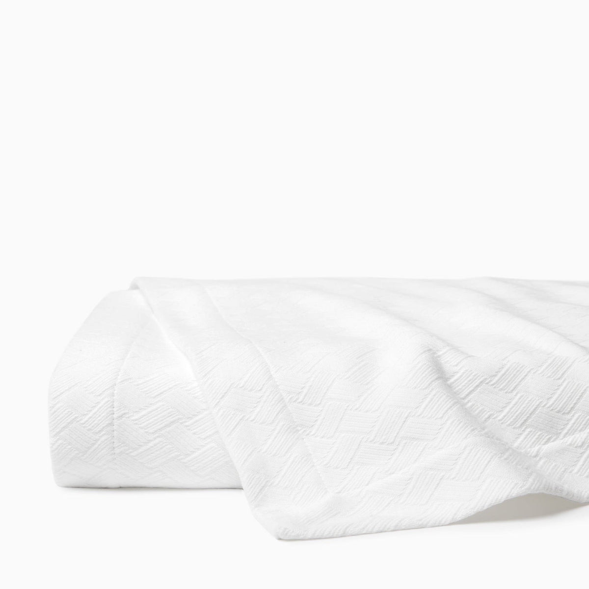 White Sferra Spinato Blanket against white background