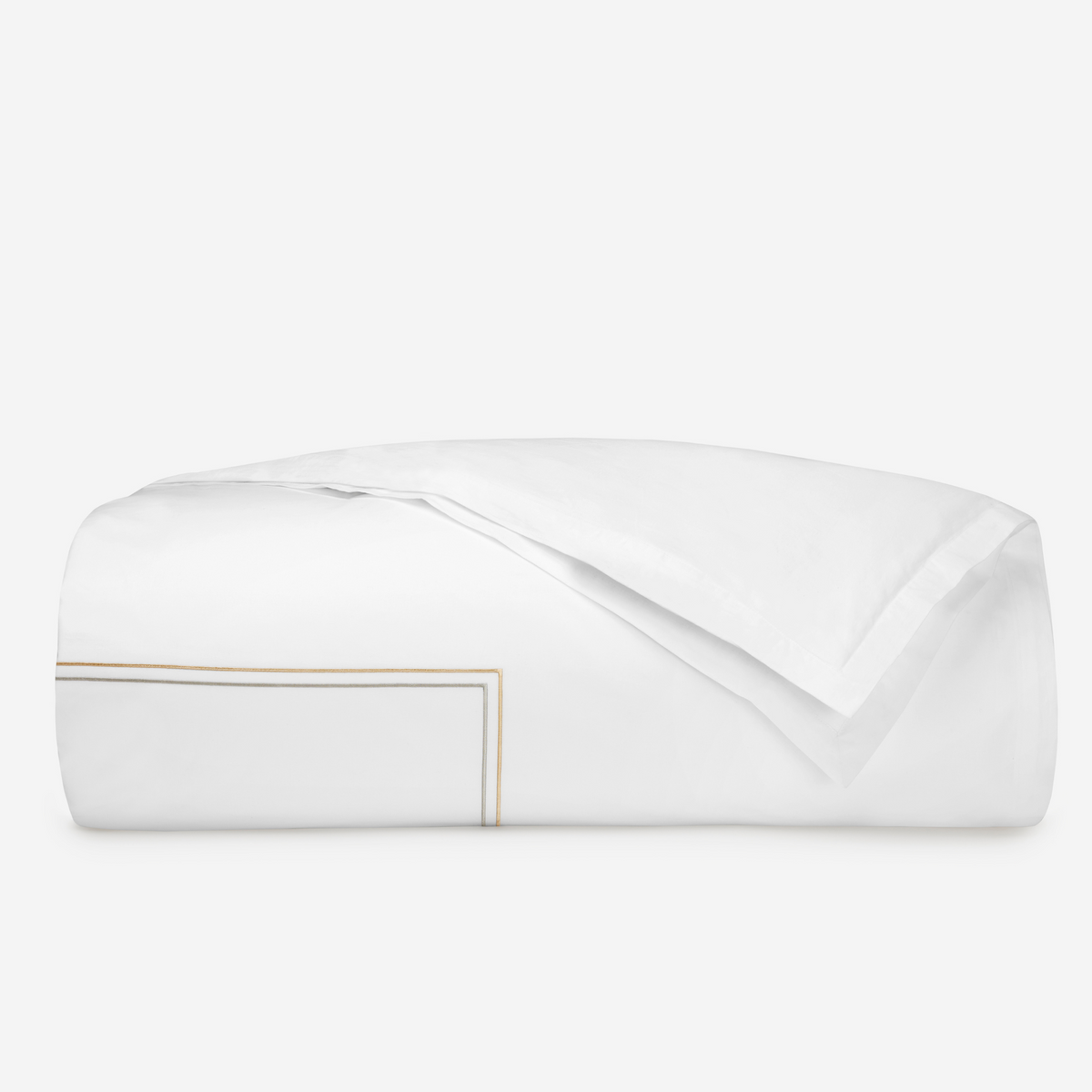Sferra Squillo Bedding Folded Duvet Cover White/Platinum