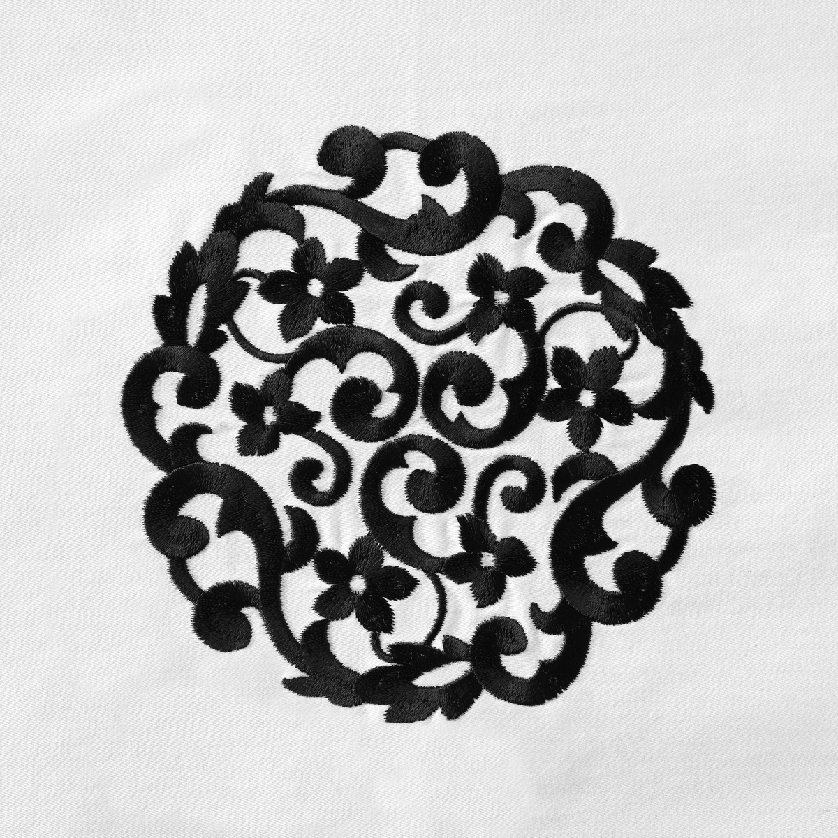 Swatch Sample of Silo Image of Sferra Storia Decorative Pillow in White/Black Color