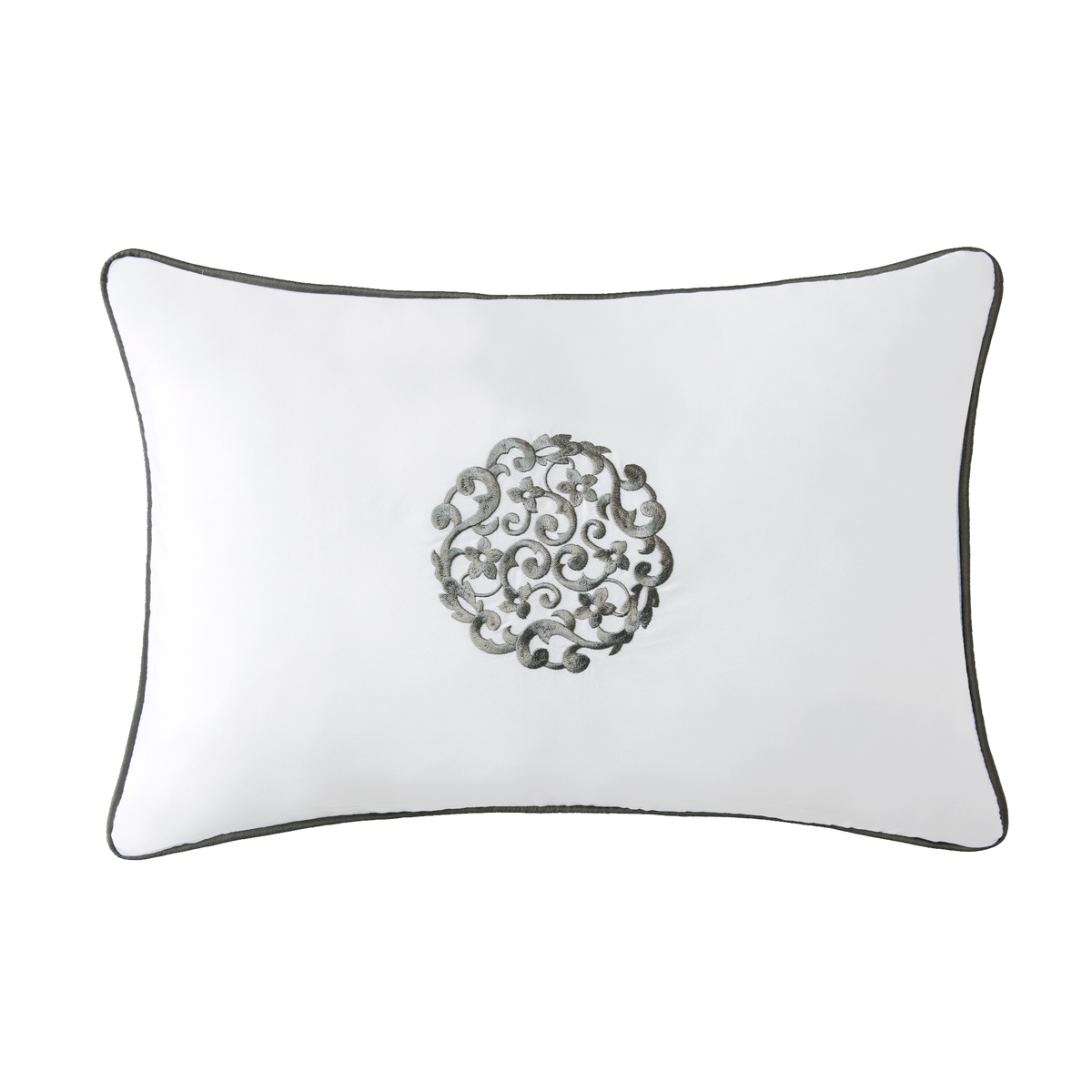 Silo Image of Sferra Storia Decorative Pillow in White/Charcoal Color