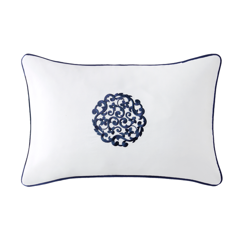 Sferra Storia Decorative Pillow - White/Navy featured image