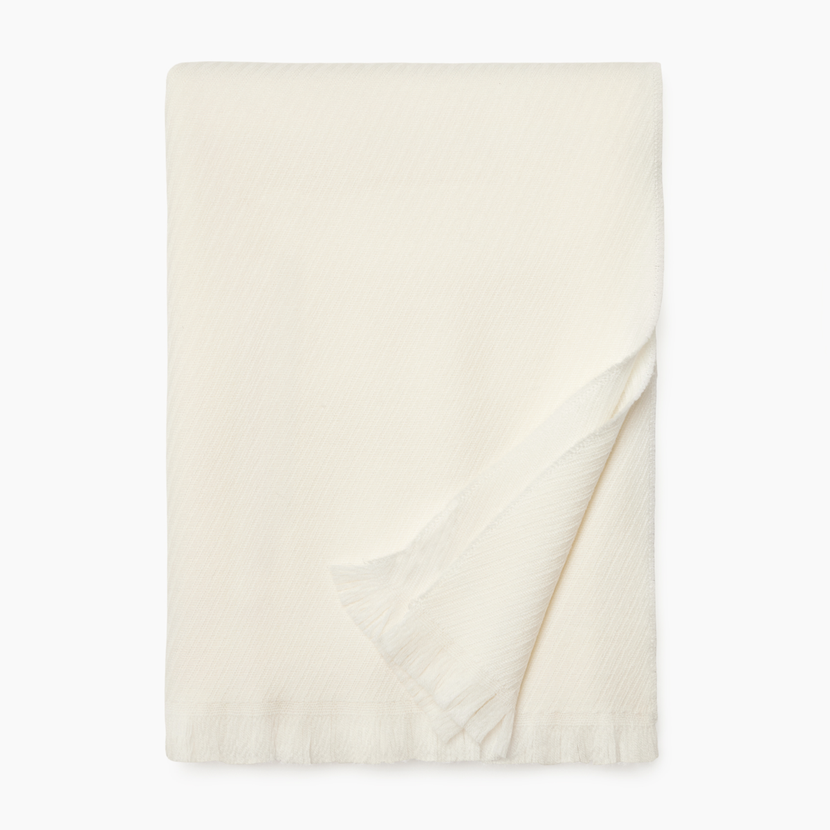 Folded Sferra Taormina Throw in Ecru color against a white background
