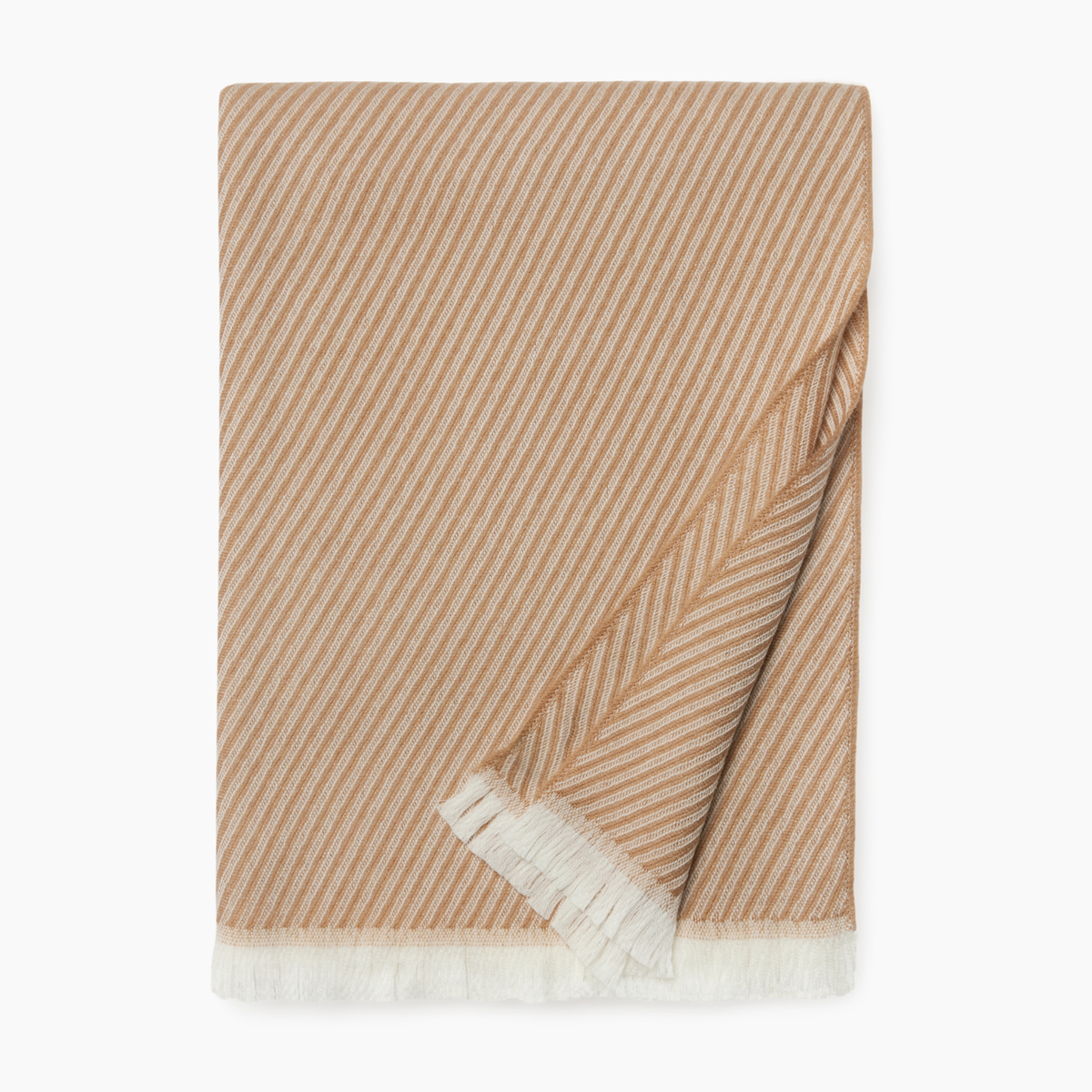 Folded Sferra Taormina Throw in Sand color against a white background