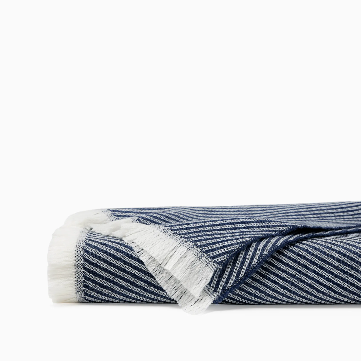 Detail view of Navy Sferra Taormina Throw