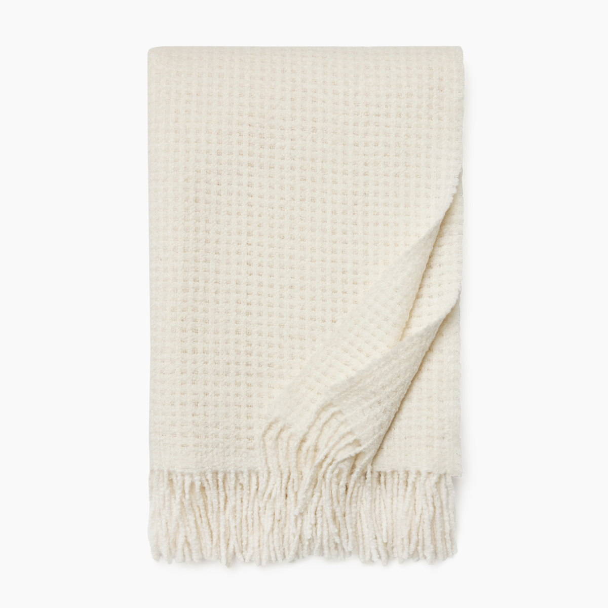 Sferra Terranova Throw in Ivory color against a white background