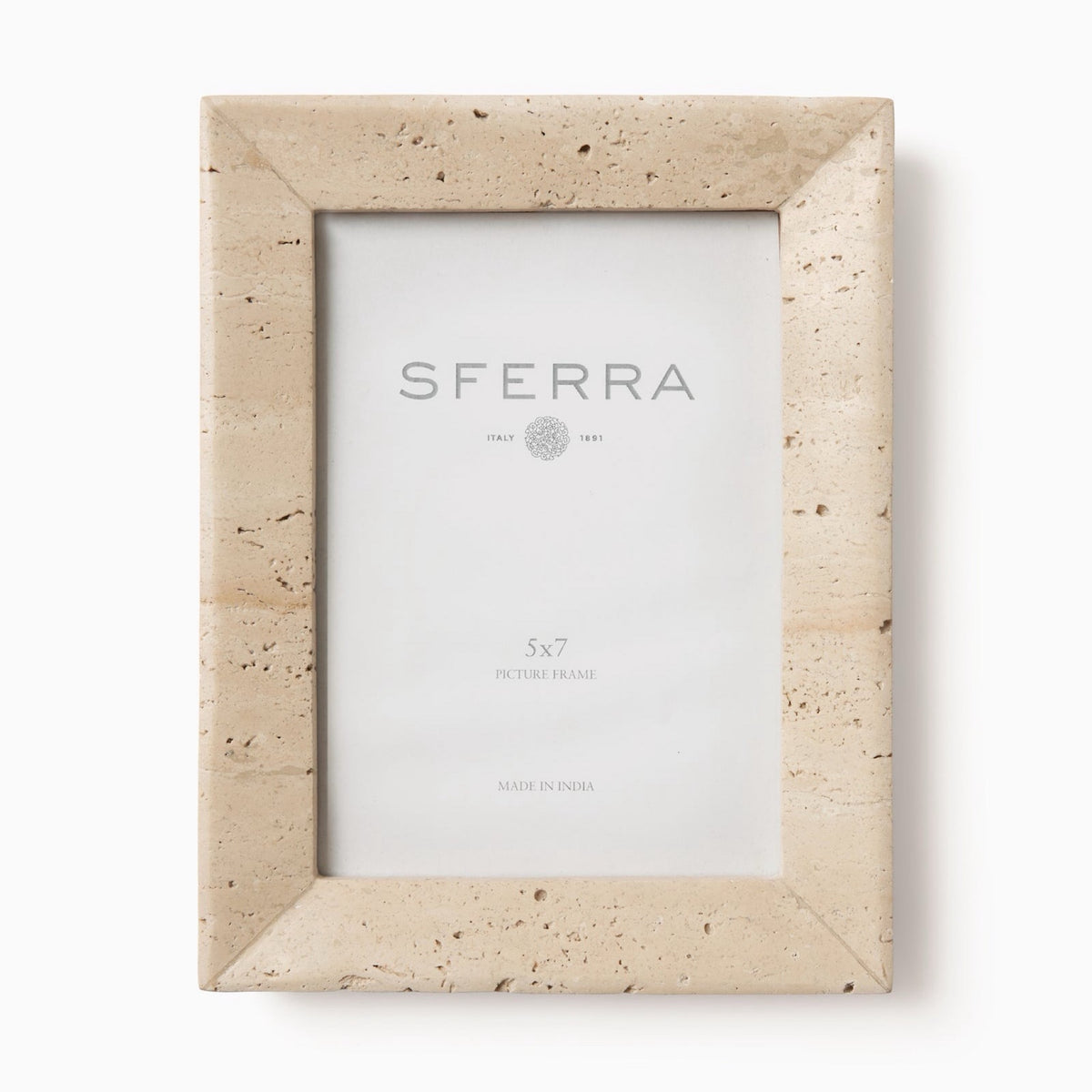 Medium Sferra Travertino Stone Photo Frame in Beige