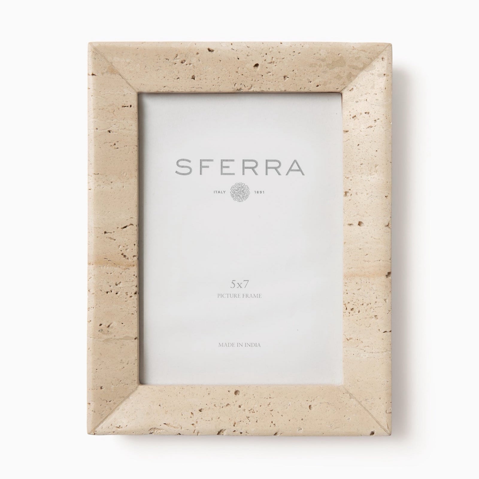 2 sizes of Sferra Travertino Stone Photo Frame in Beige