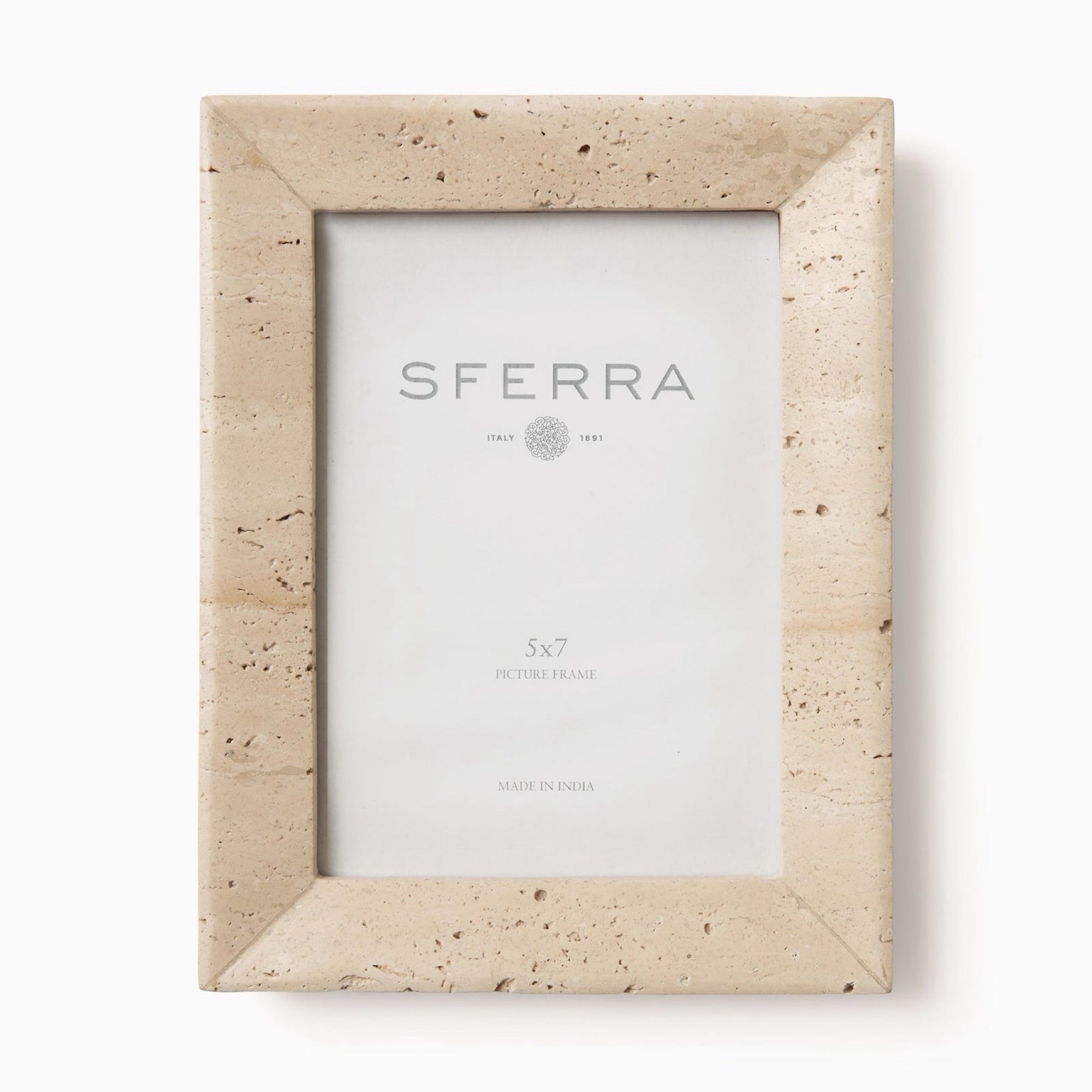 2 sizes of Sferra Travertino Stone Photo Frame in Beige