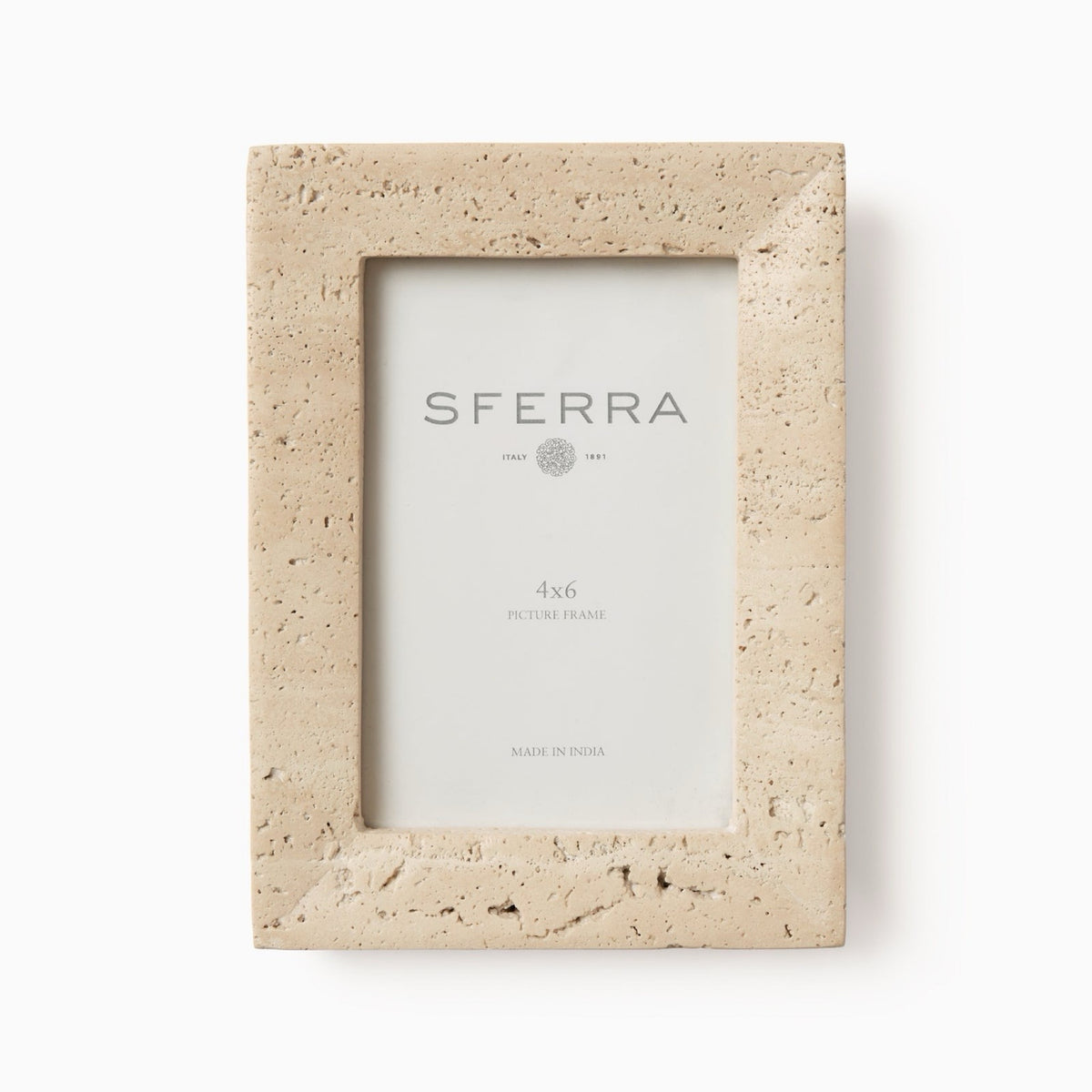 Small Sferra Travertino Stone Photo Frame in Beige