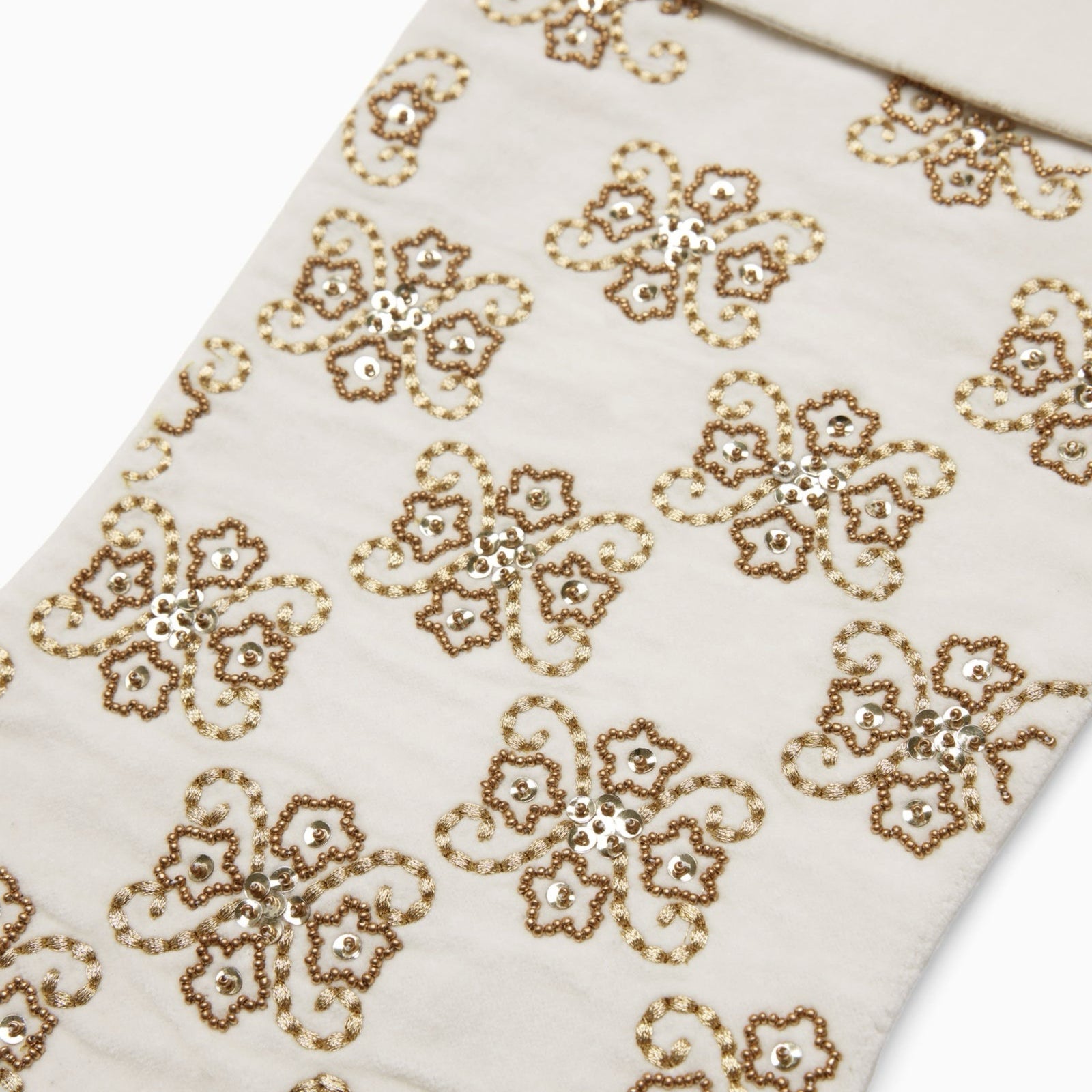 Sferra Twinkle Holiday Stocking in Ivory and Gold