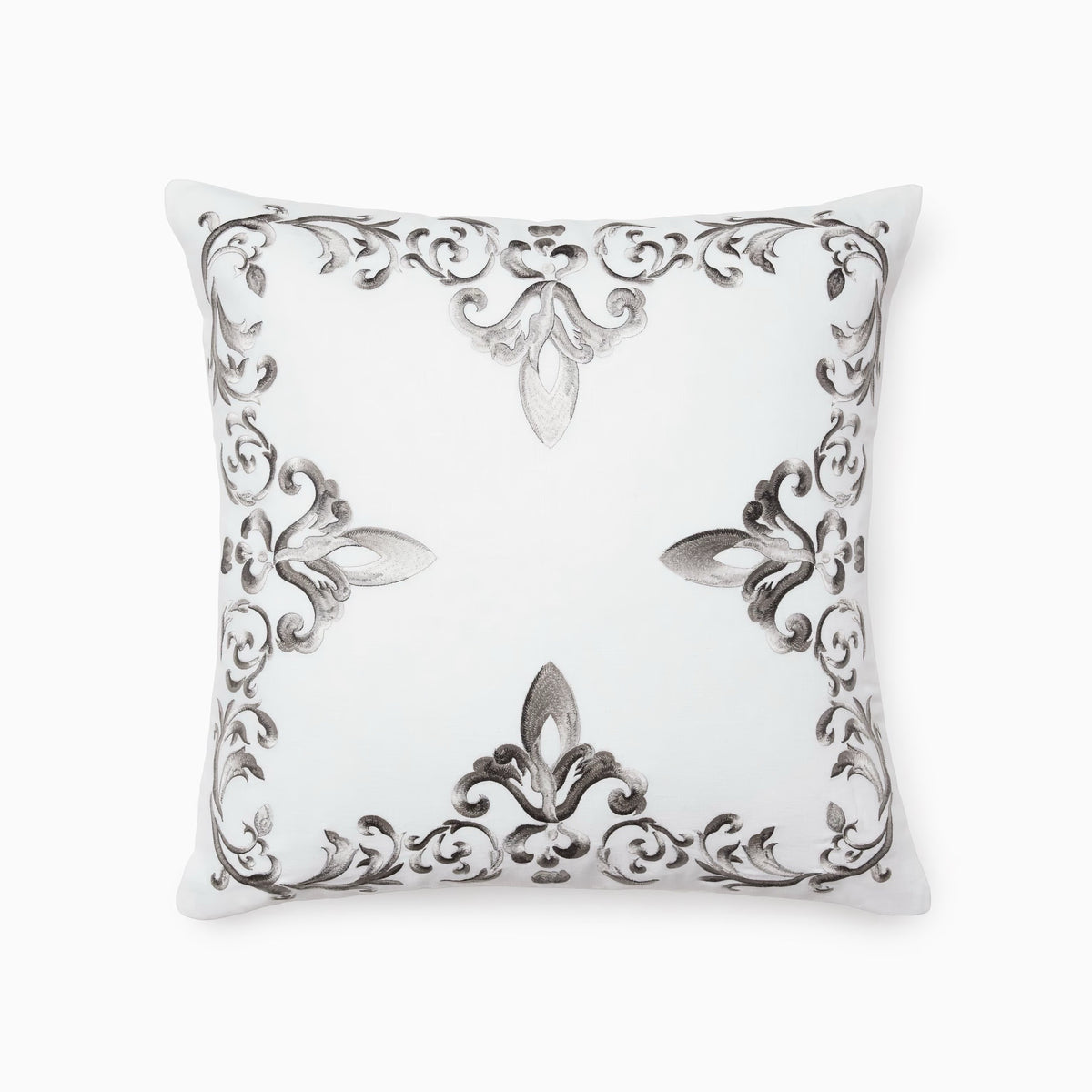 Sferra Umbria Decorative Pillow in White and Gunmetal