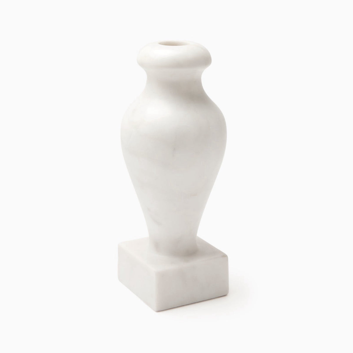 Sferra Vara Marble Pedestal Vase in White