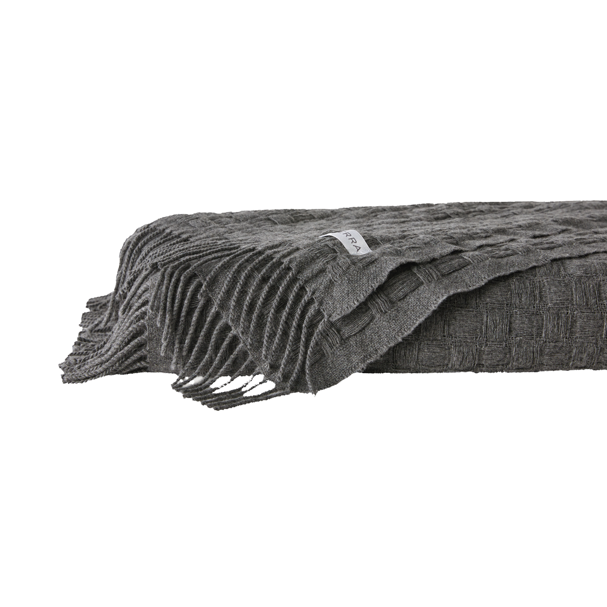 Folded View of Sferra Vella Throws in Charcoal Color