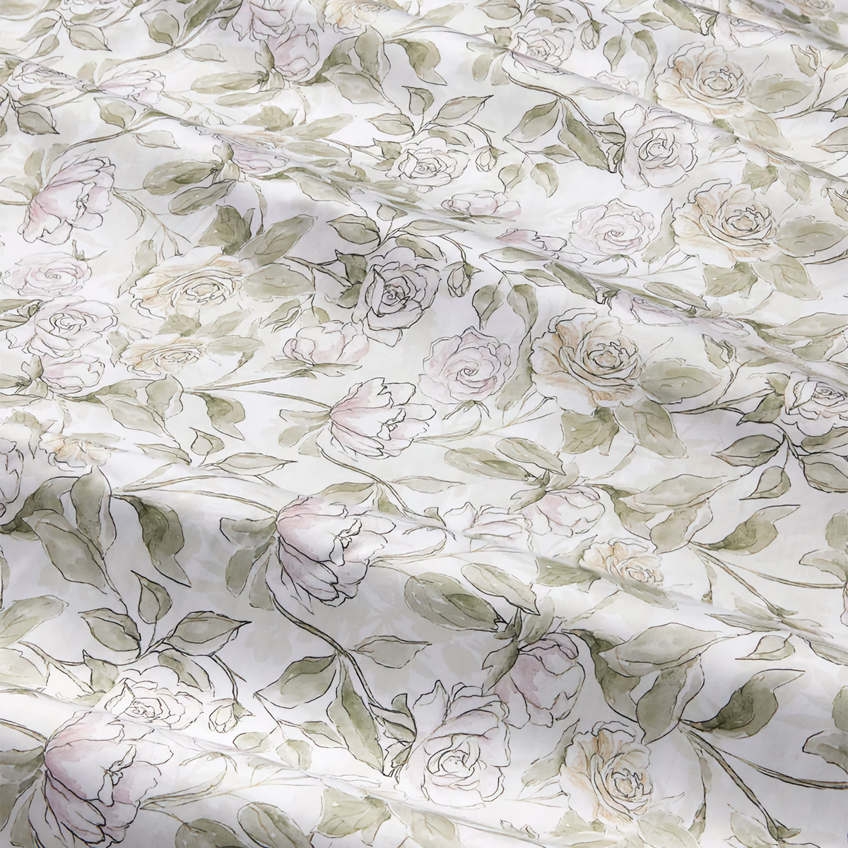 Fabric Closeup of Sferra Victoria Bedding  in Color Willow