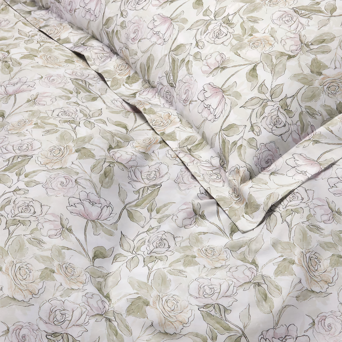 Finishing Details of Sferra Victoria Bedding  in Color Willow