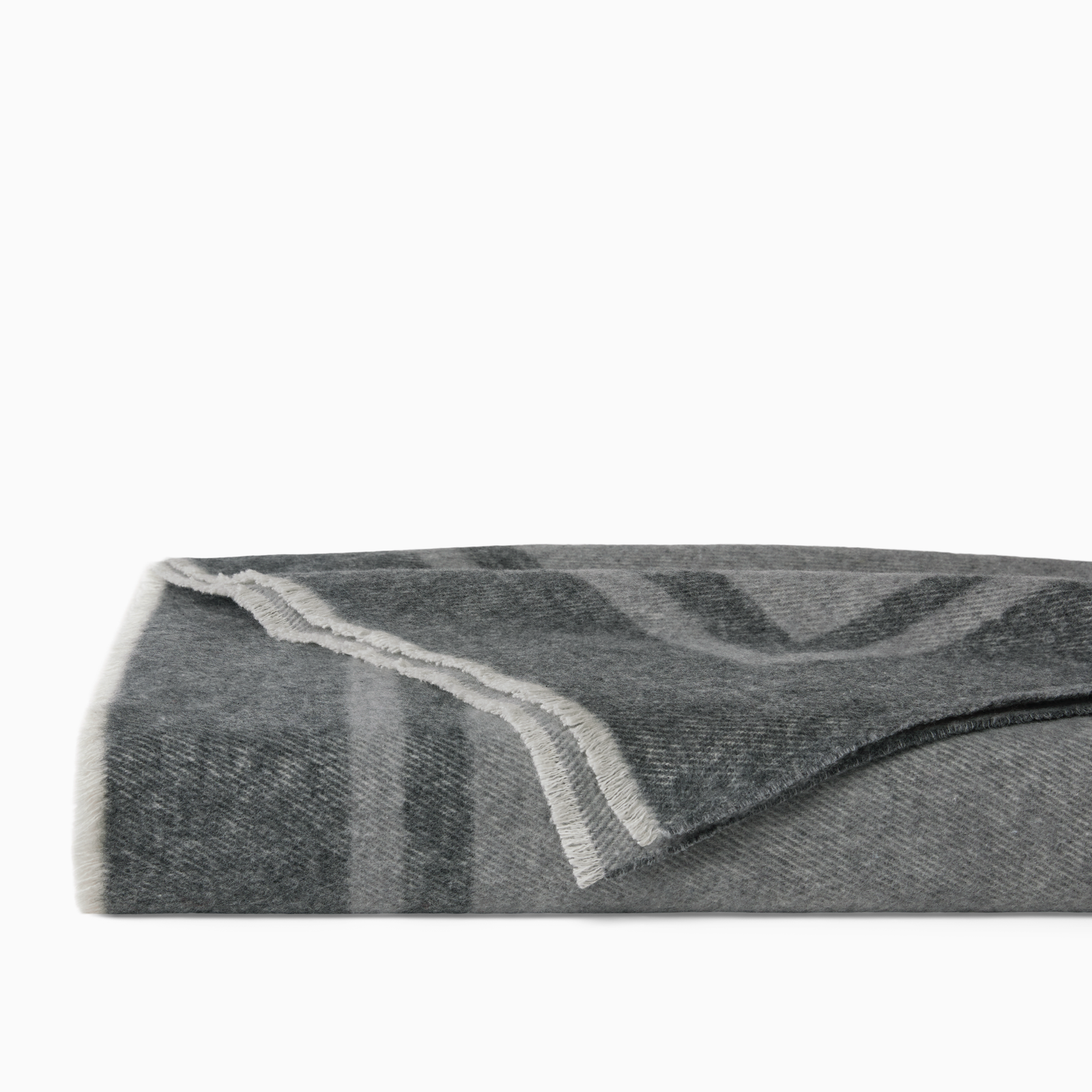 Folded Sferra Viletta Throw Blanket in Charcoal and Lunar Color