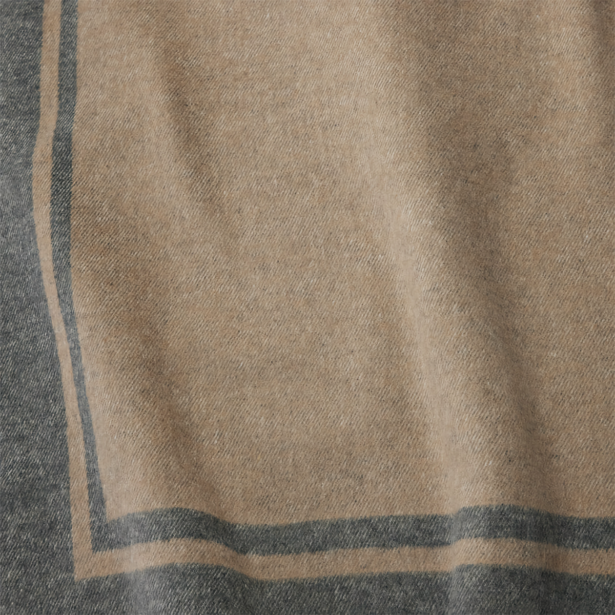 Fabric Closeup of Sferra Viletta Throw Blanket in Grey and Beige Color