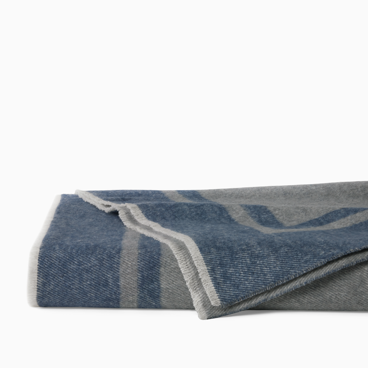 Folded Sferra Viletta Throw Blanket in Navy and Lunar Color