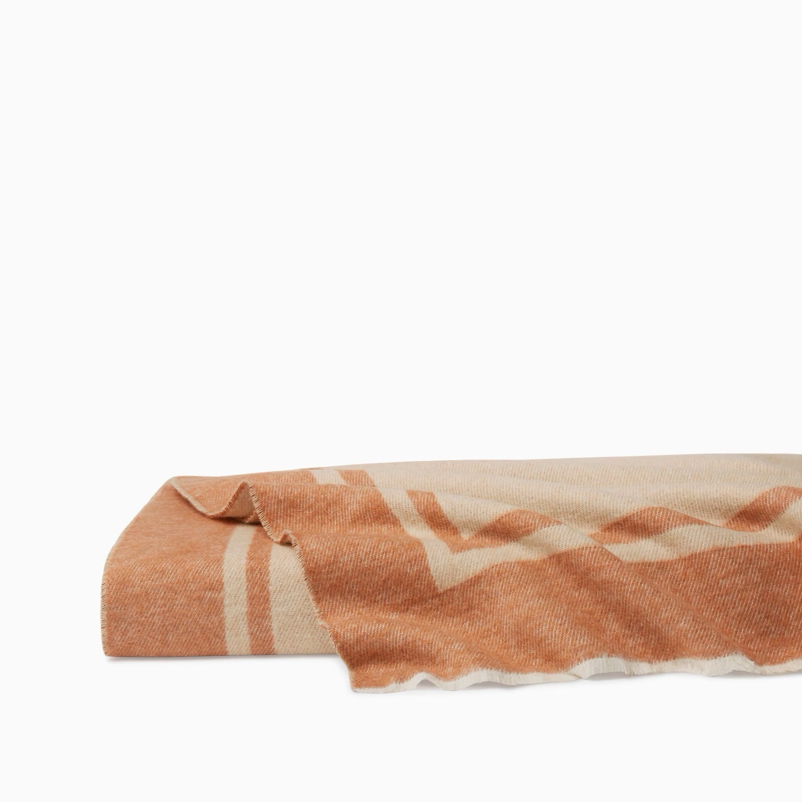 Silo Image of Sferra Viletta Throw Blanket in Sand Rust Color