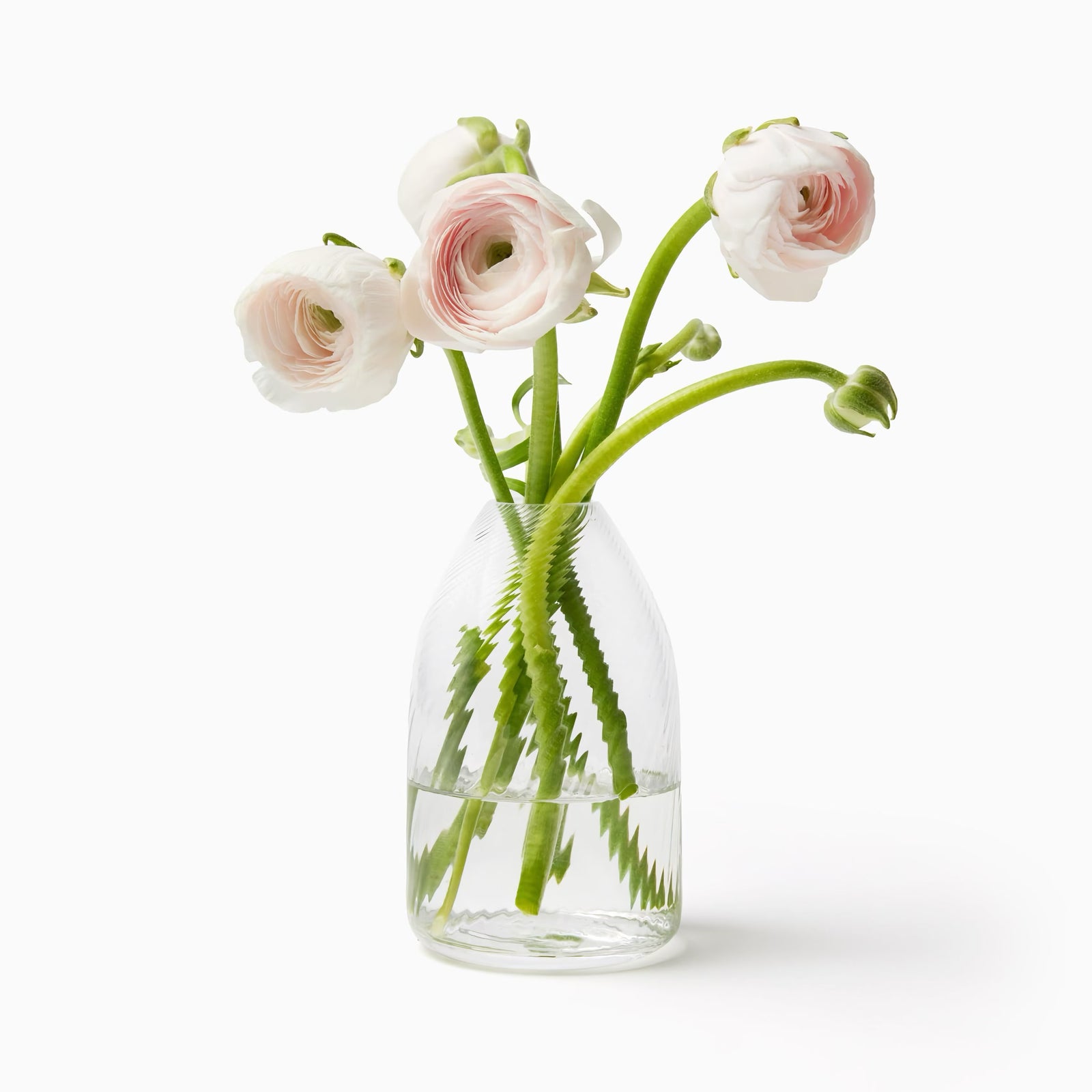 Sferra Vortice Vase in Clear color with flowers