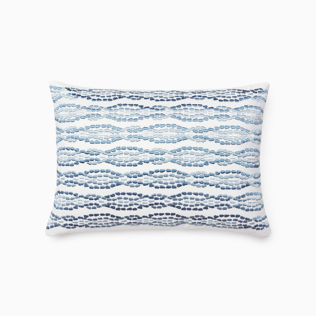 12x18 Sferra X Scalamandre Cobblestones Decorative Pillows in White/Sea