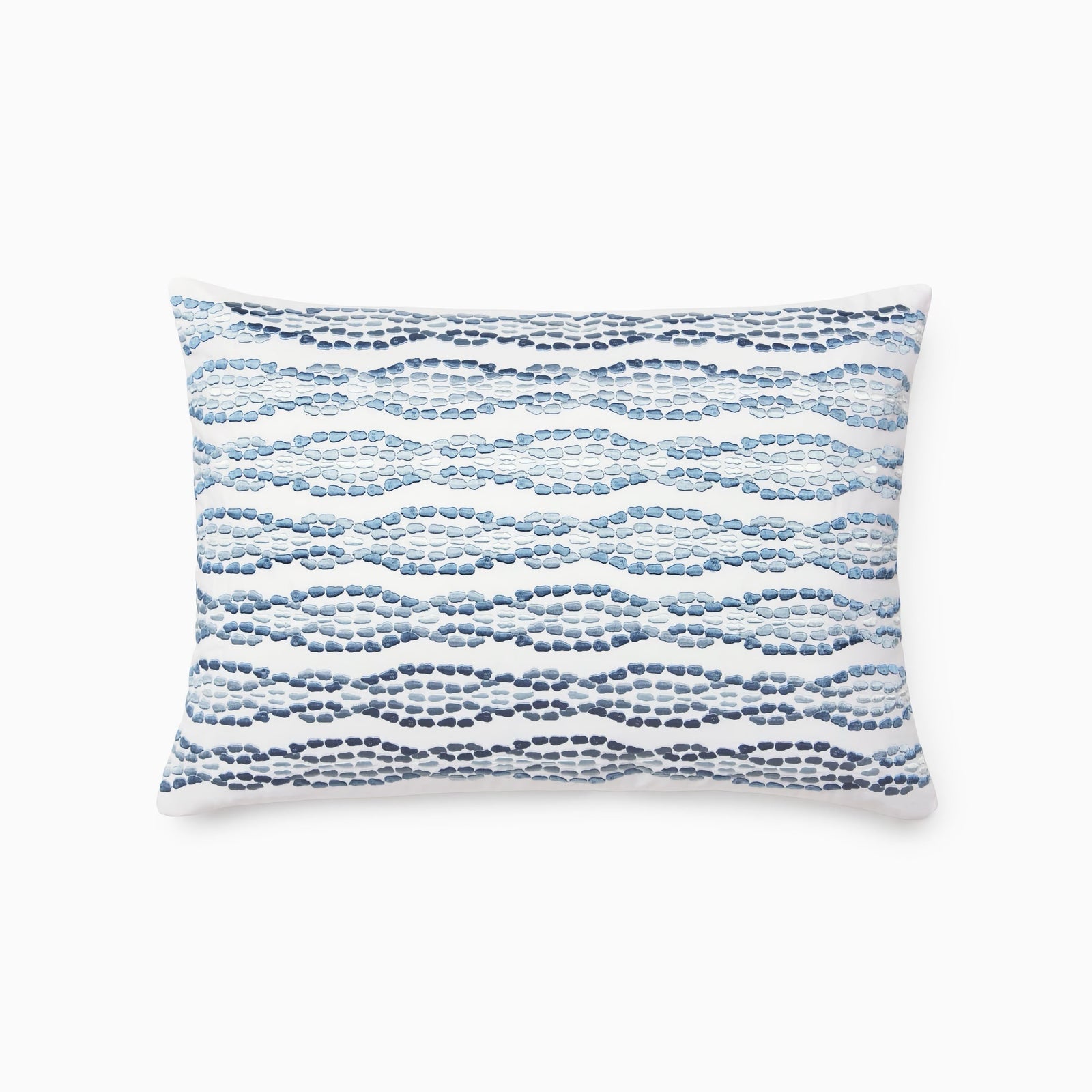 12x18 Sferra X Scalamandre Cobblestones Decorative Pillows in White/Sea