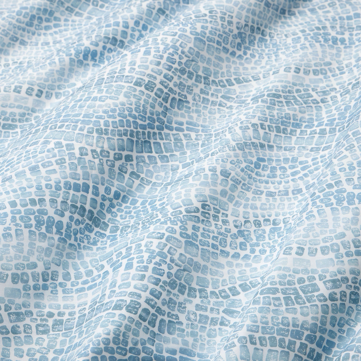 Fabric of Sferra X Scalamandre Cobblestones Duvet Cover and Shams in Sea color