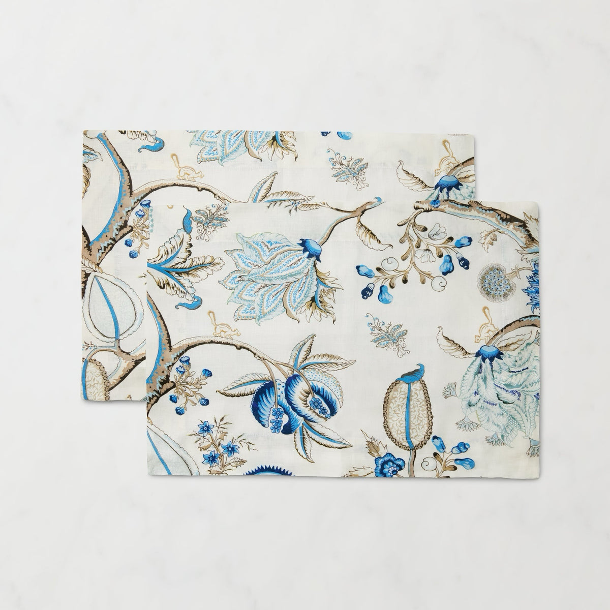 Sferra X Scalamandre Pondicherry Table Linens - Sea