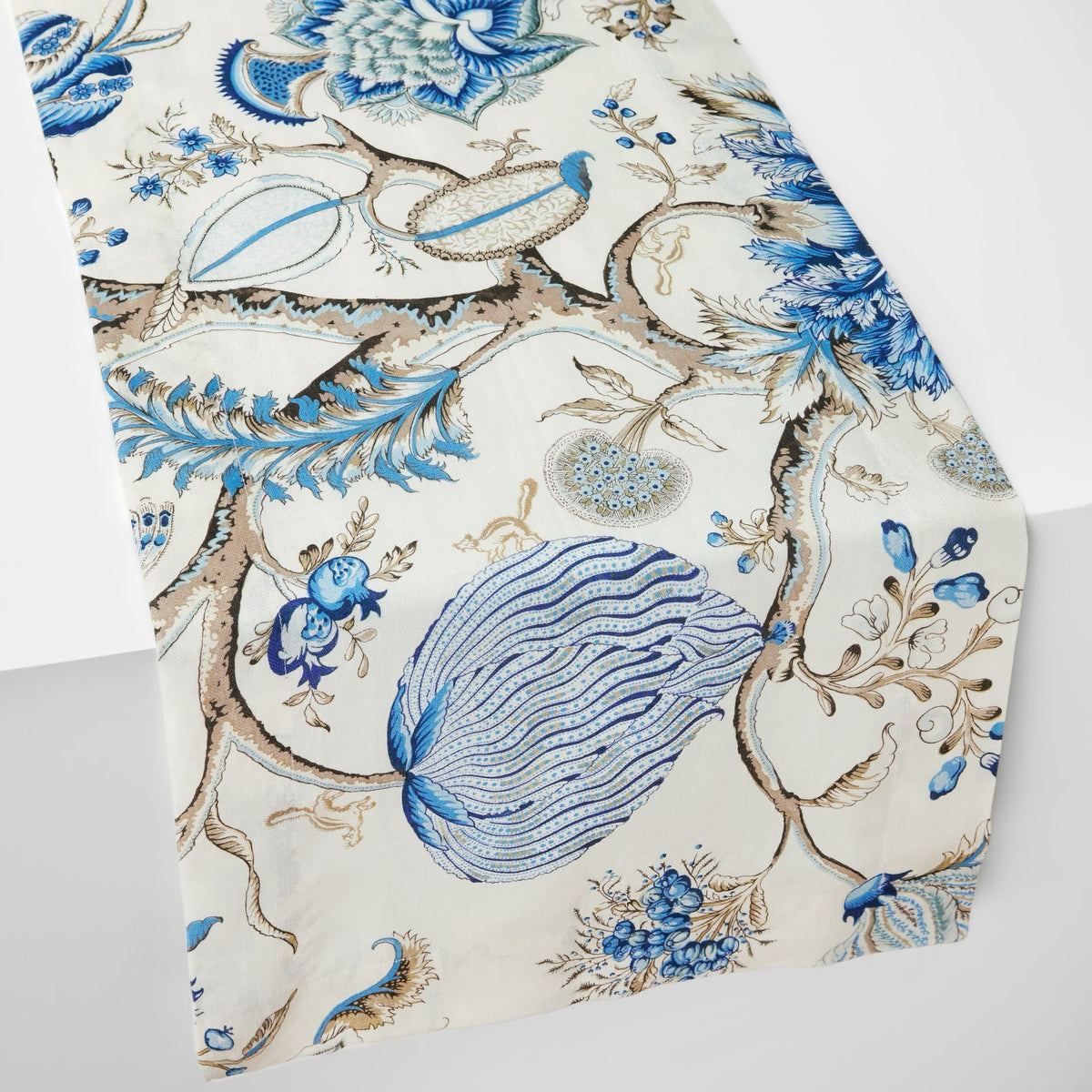 Sferra X Scalamandre Pondicherry Table Linens - Sea