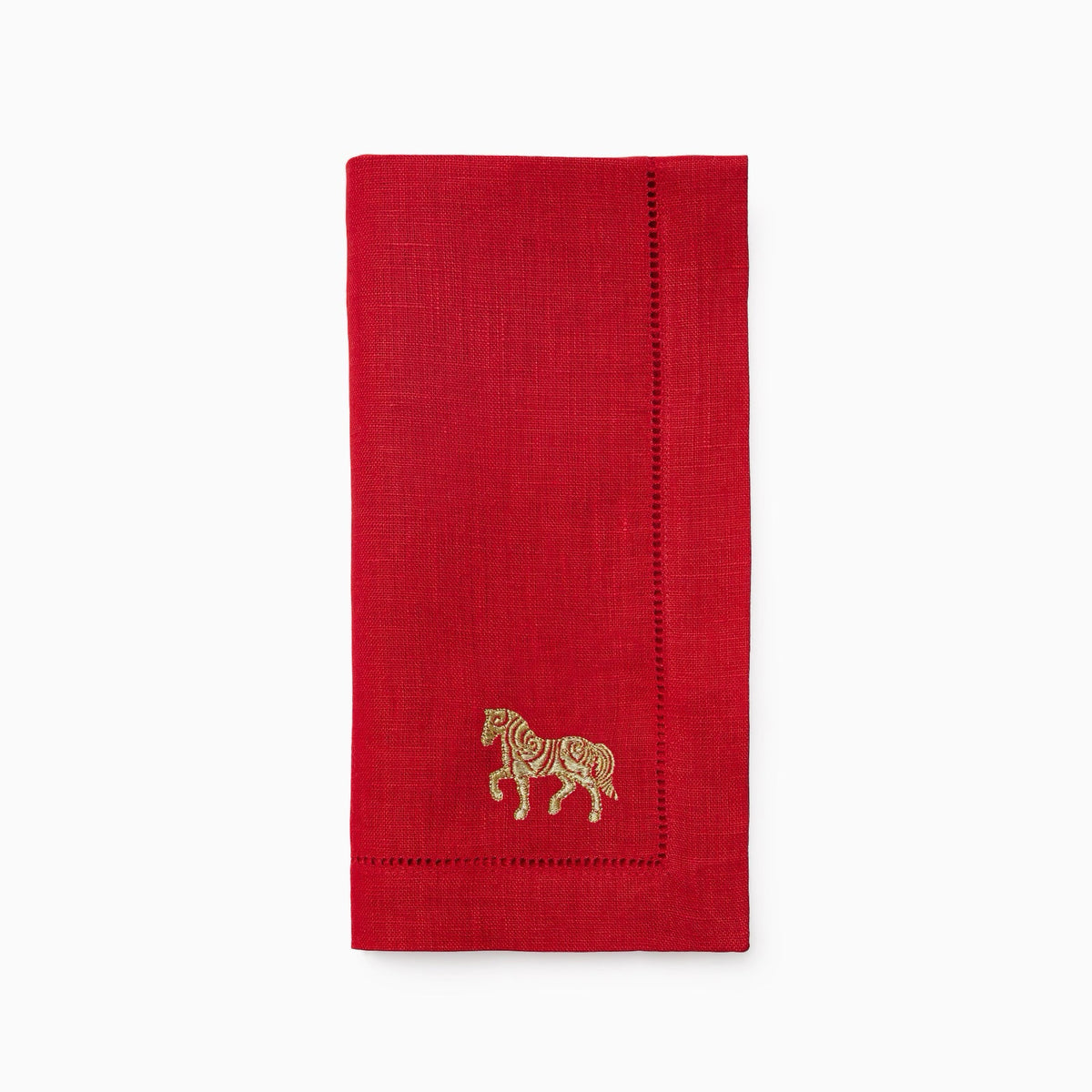 Sferra Year of the Horse Dinner Napkin in Red and Gold