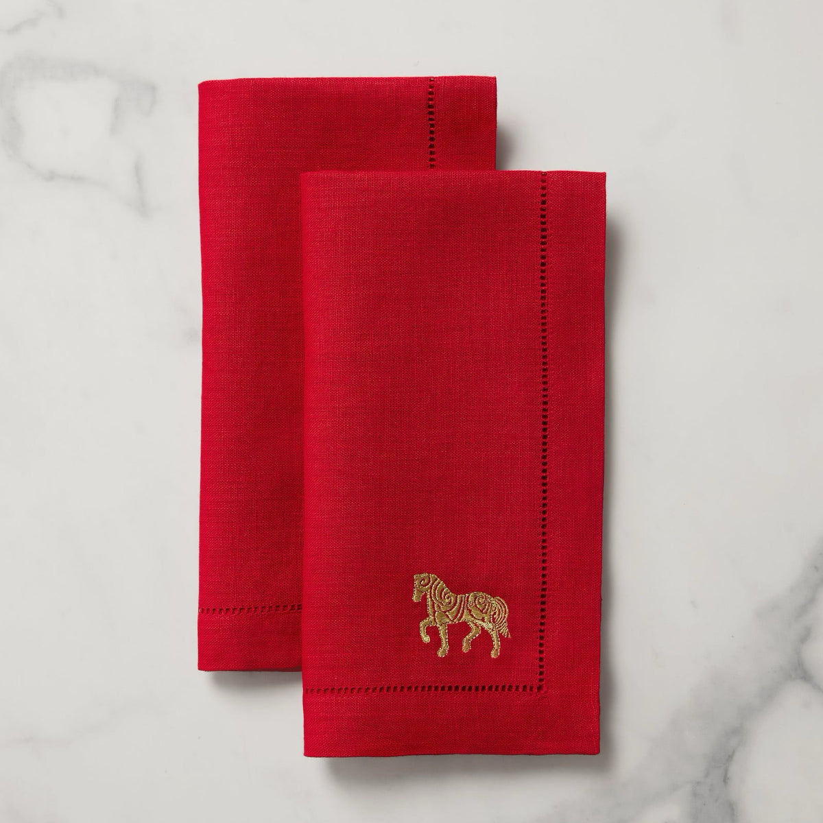 Sferra Year of the Horse Dinner Napkins in Red and Gold