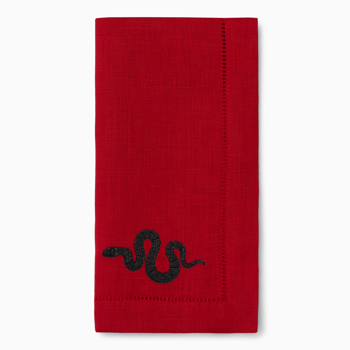 Silo of Sferra Year of the Snake Dinner Napkin in Red and Black Color